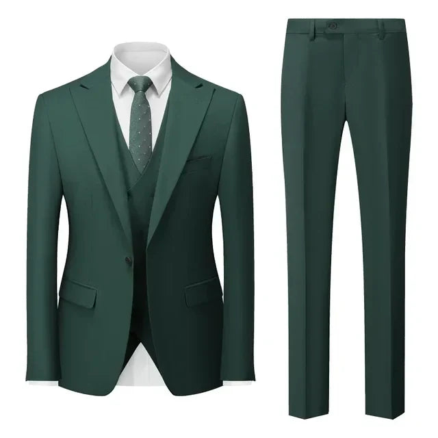 Heren 3-Delige Set met Blazer, Vest en Broek