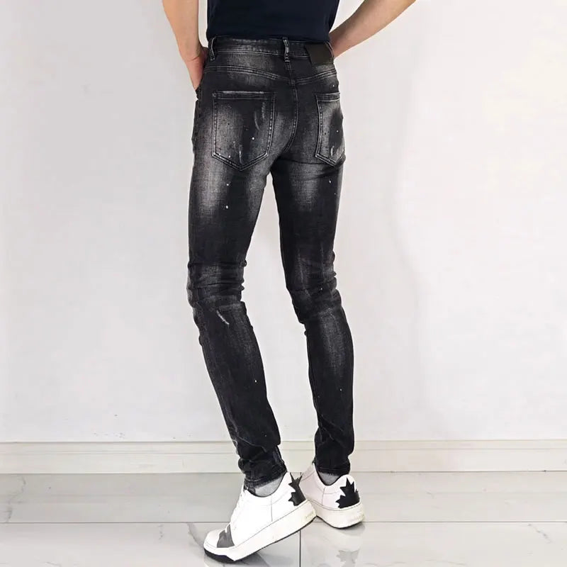 Bewerkte Skinny Fit Denim Jeans voor Mannen - Oleg