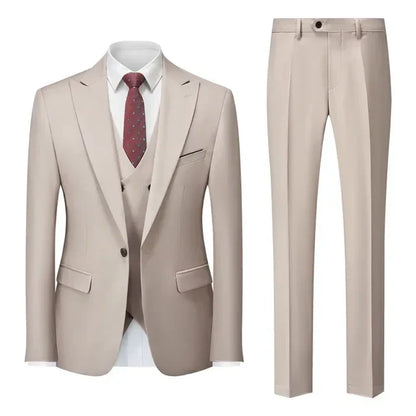 Heren 3-Delige Set met Blazer, Vest en Broek