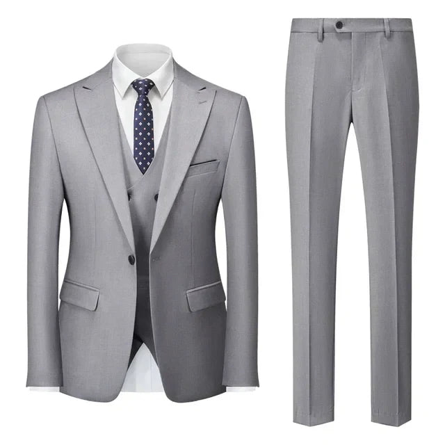 Heren 3-Delige Set met Blazer, Vest en Broek