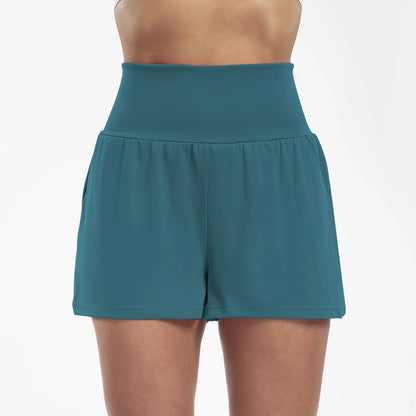 Aya - Hoge Taille Sport Yoga Shorts met Zak