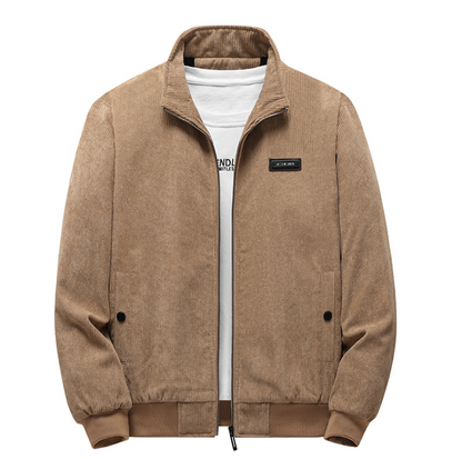 Fernando - Casual fleece jas met rits en geribbelde boorden