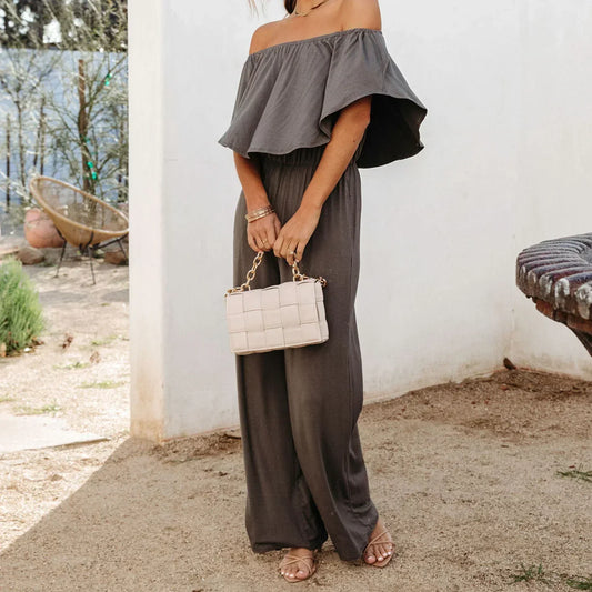 Isabella - Off-shoulder jumpsuit toscaanse stijl