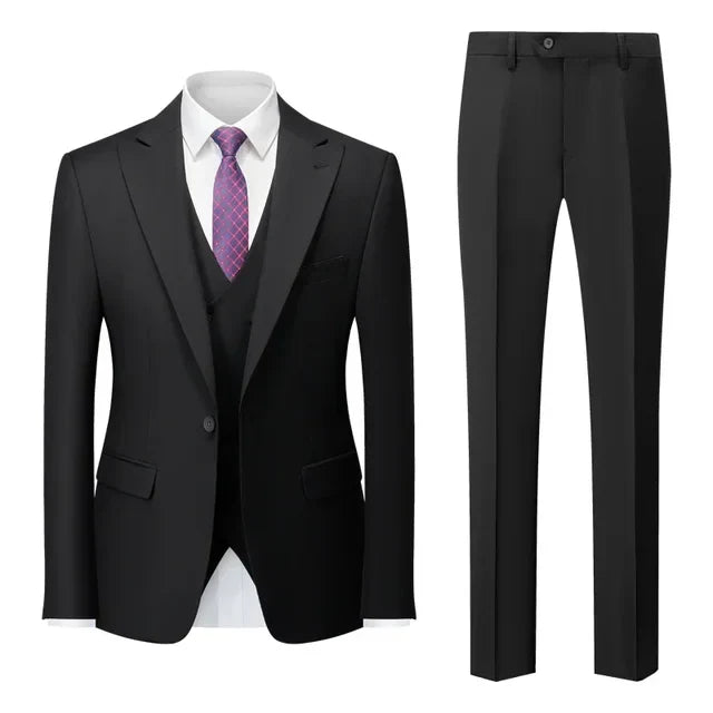 Heren 3-Delige Set met Blazer, Vest en Broek