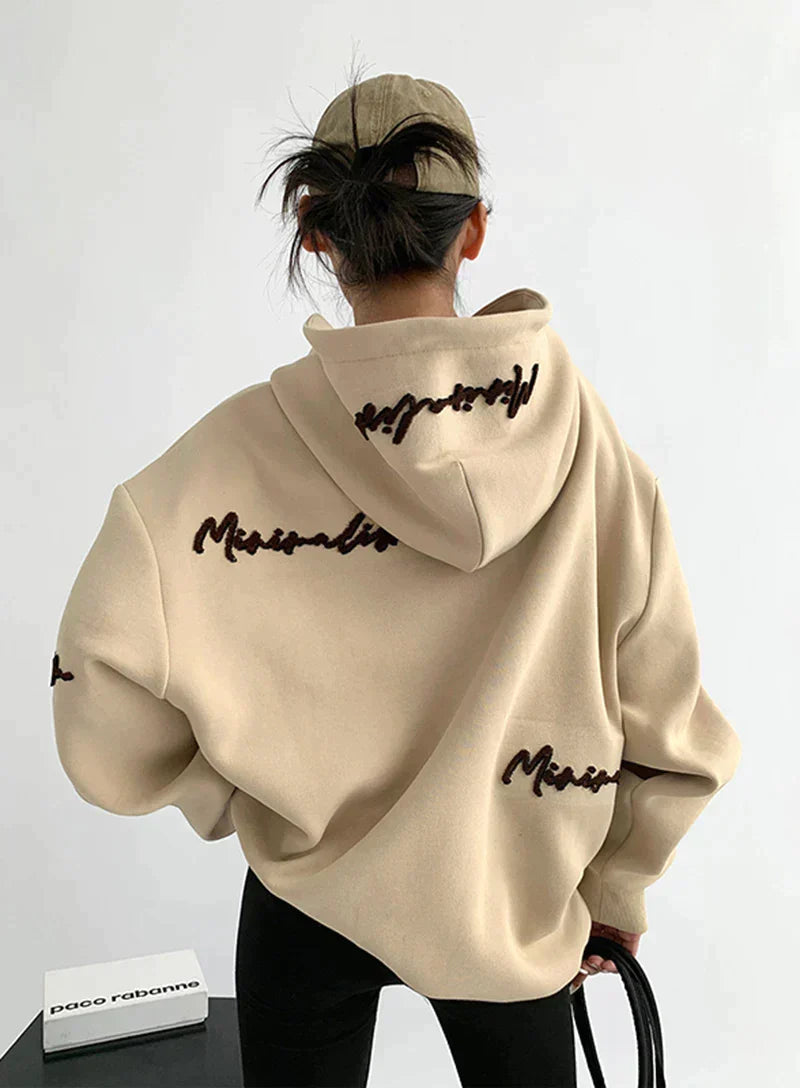 Amryn - Oversized hoodie met letterontwerp en verlaagde schoudernaden