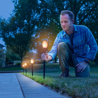 GroenLeven -  Solar Tuinfakkel draadloos iedere avond gratis tuinverlichting