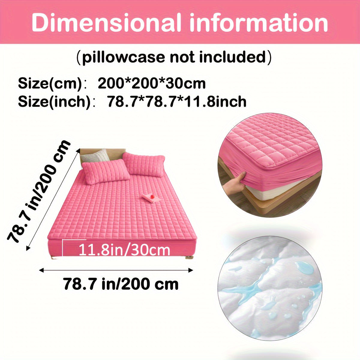 Waterdichte Gewatteerde Matrasbescherming Tegen Morsen, Vlekken en Vocht