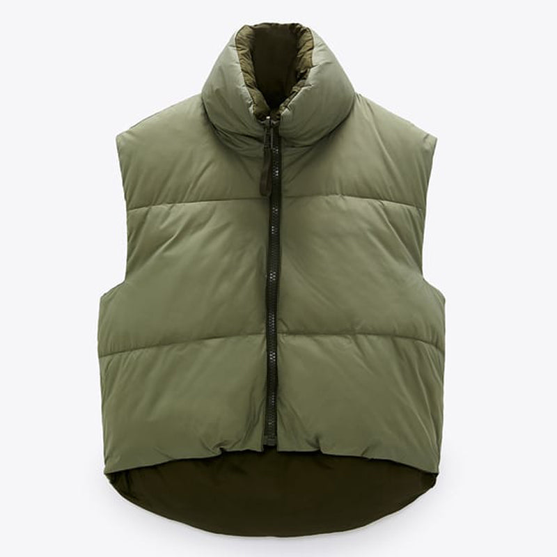 Dulcie - Casual omkeerbare puffer bodywarmer met ritssluiting