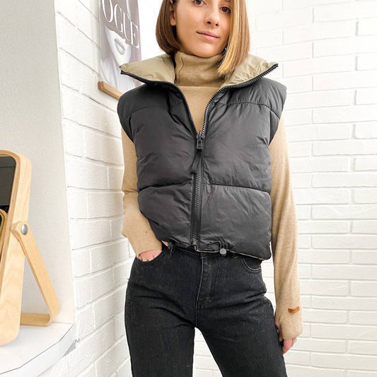 Dulcie - Casual omkeerbare puffer bodywarmer met ritssluiting