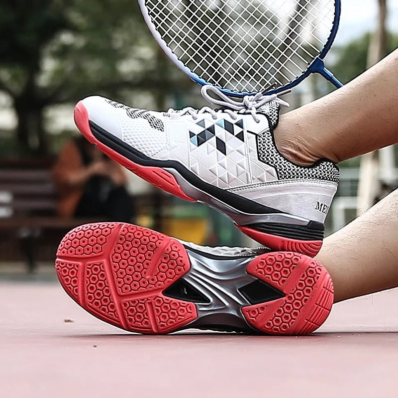 High grip sportschoen mannen padel tennis squash wit grijs blauw wit