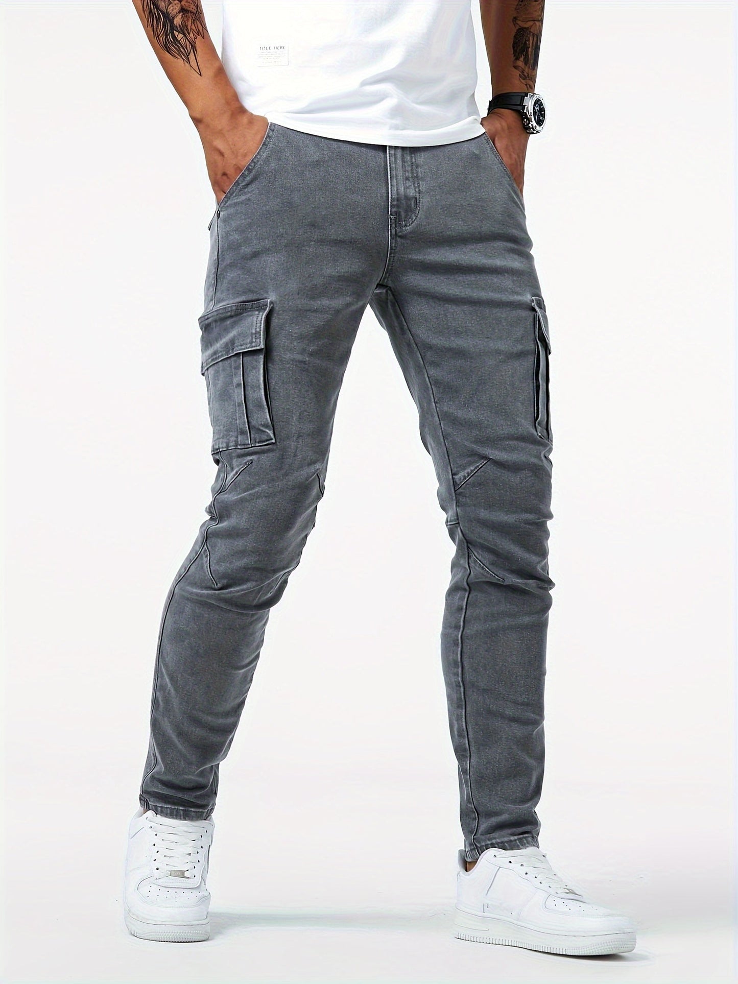 Julio - Streetstyle High Stretch Cargo Jeans voor Mannen met Meerdere Zakken