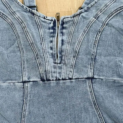 Veida - Denim midijurk met zijslit