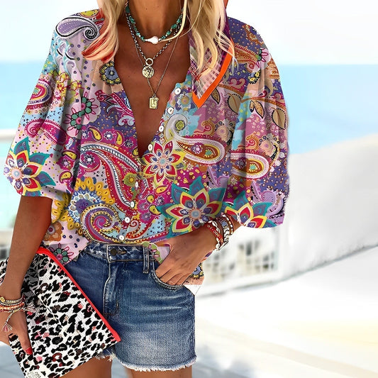 Sophia - Boho blouse met mandala print