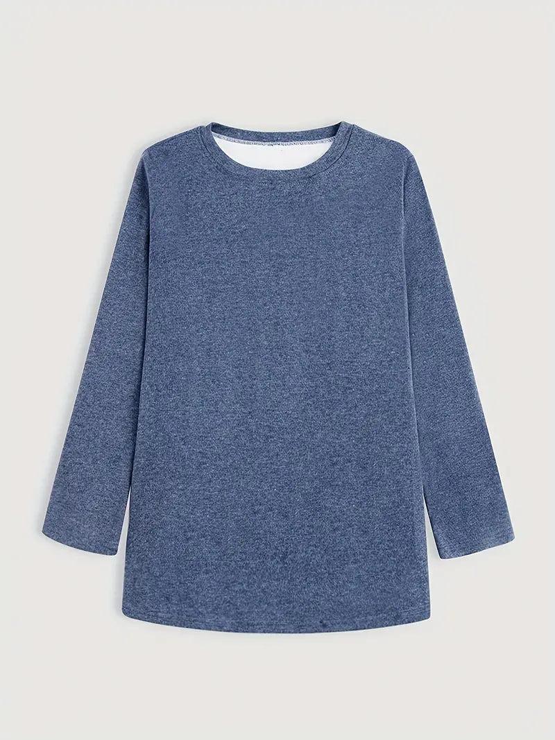 Nala - Lange sweater met fleece voering en omgeslagen manchetten