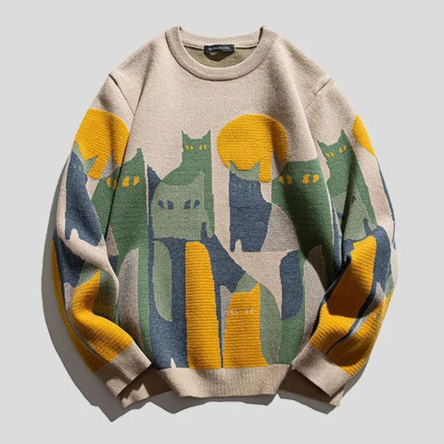 Charlie - Knusse unisex sweater met opvallend grafisch ontwerp