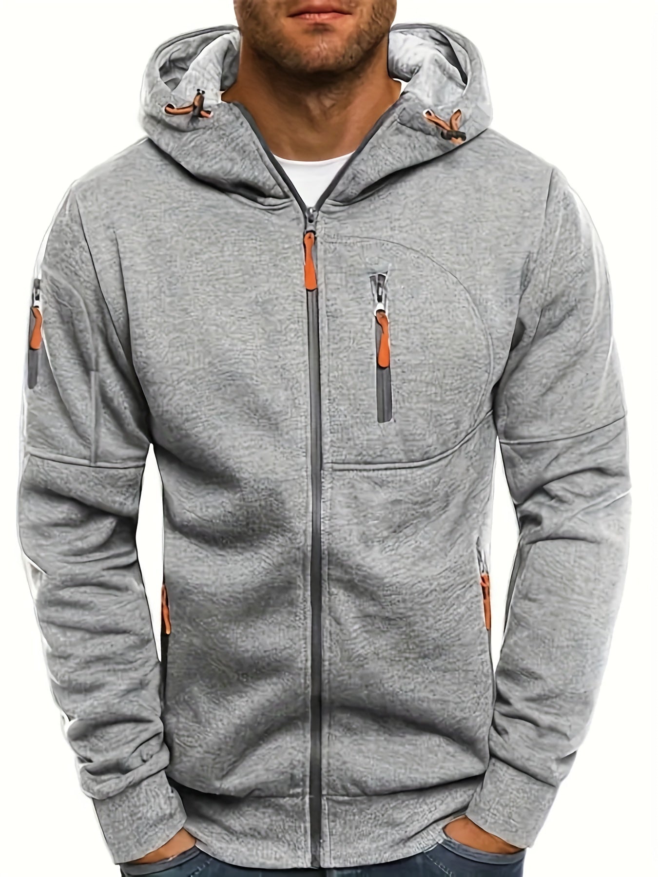 Pablo - Zip-up hoodie met verstelbare capuchon en ritszakken