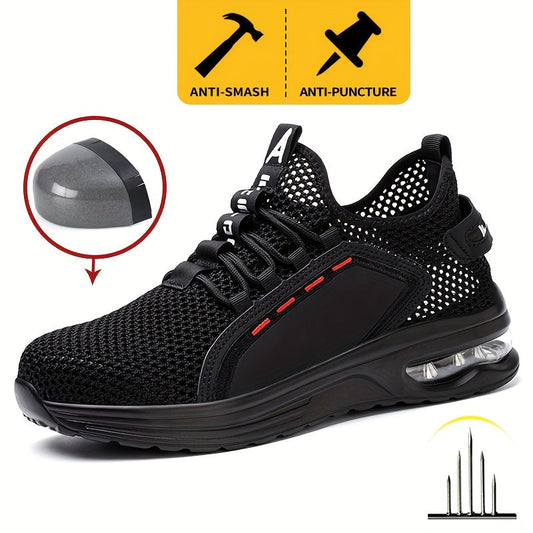 SafeSneakers Black Air - Lichtgewicht Anti-Slip Veiligheidsschoen sportschoen werkschoen kunstof stalen neus