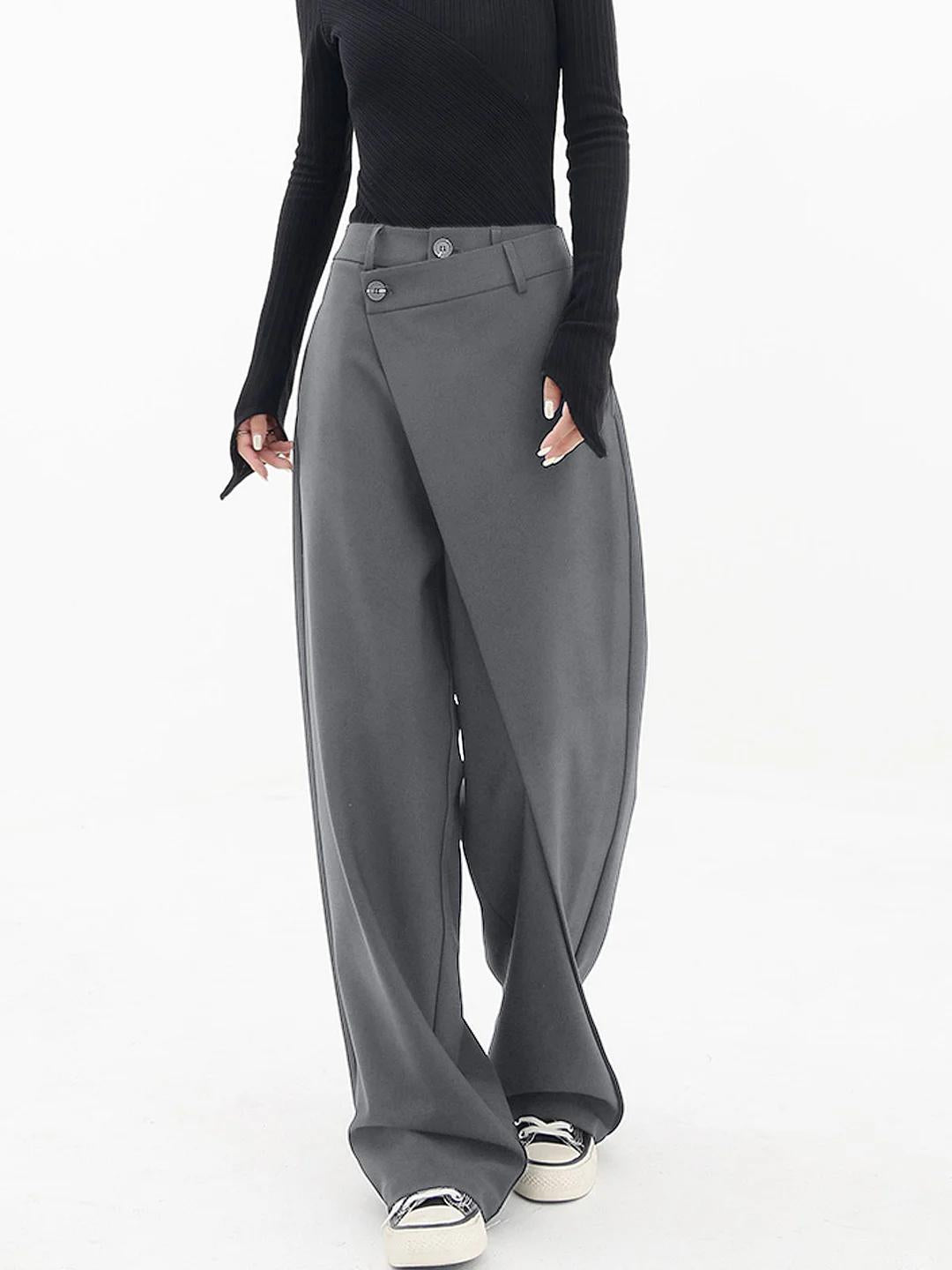 Avant Garde - Asymmetrische hoge taille pantalon unieke drapering