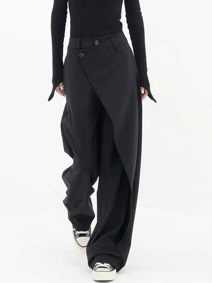 Avant Garde - Asymmetrische hoge taille pantalon unieke drapering