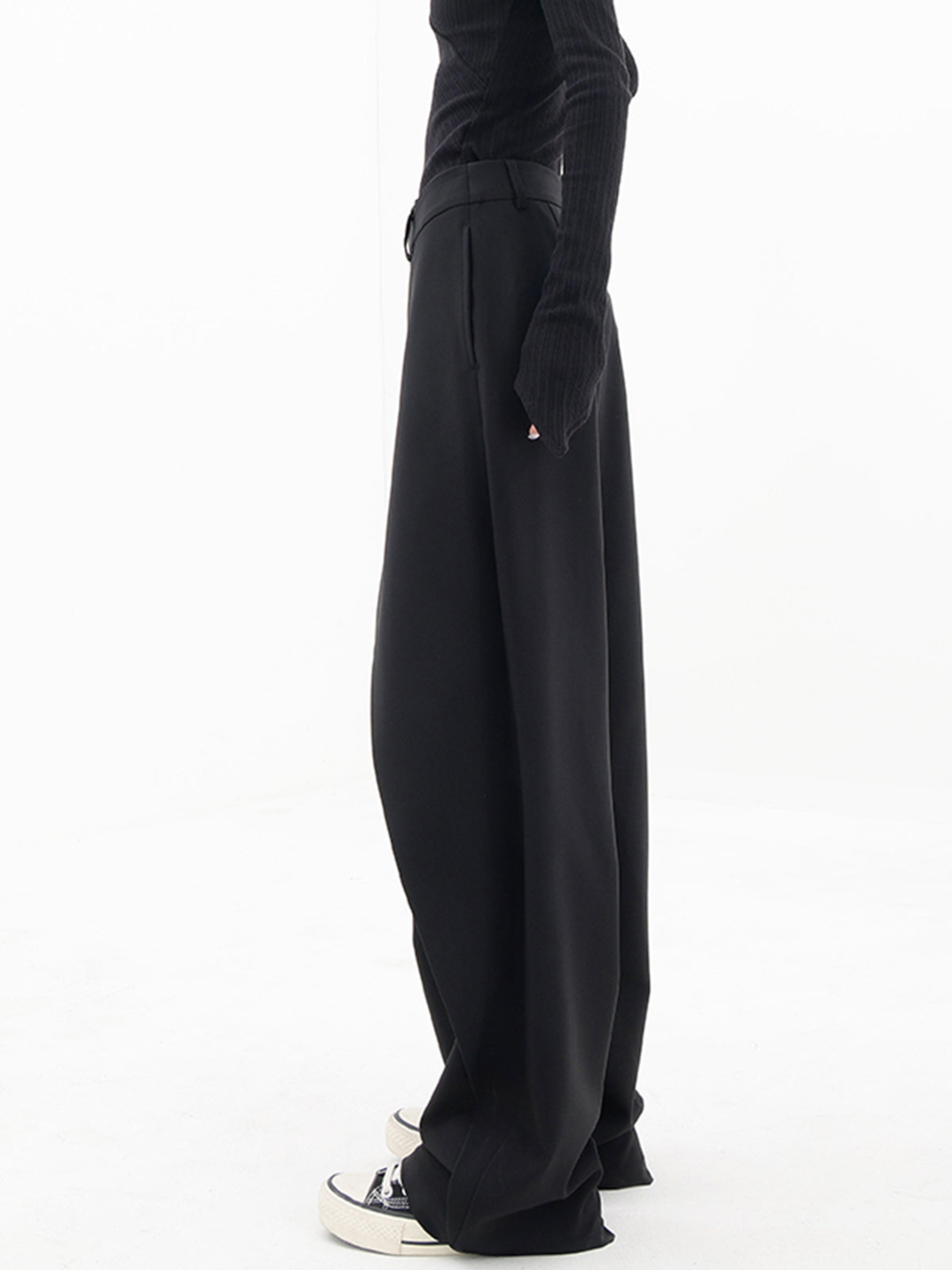 Avant Garde - Asymmetrische hoge taille pantalon unieke drapering