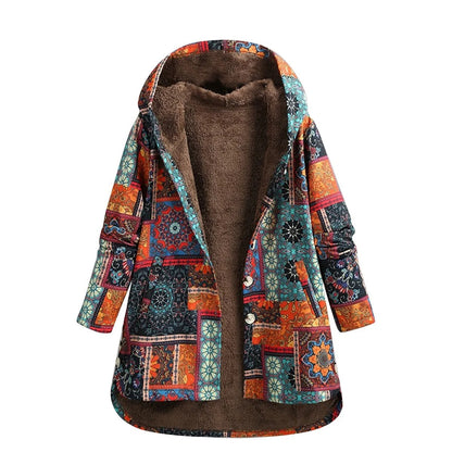 Genelyn - Vintage patchwork jas met fleece voering