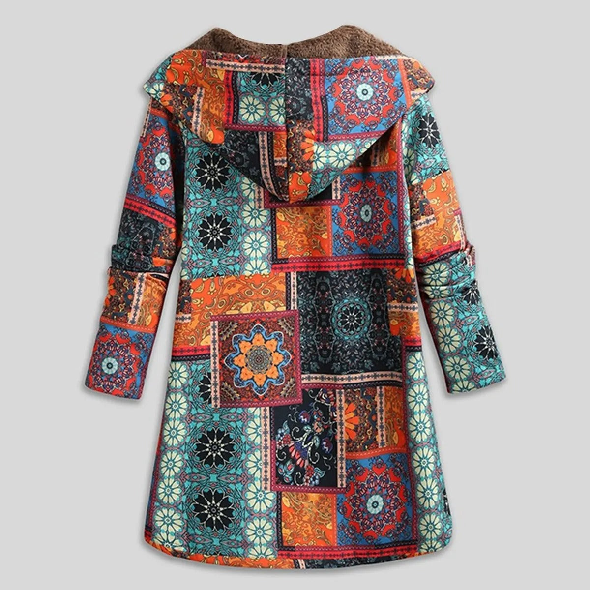 Genelyn - Vintage patchwork jas met fleece voering