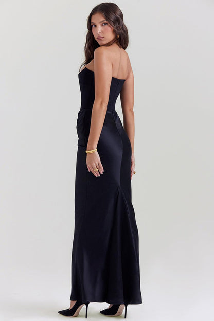 Ira - Elegante Strapless Avondjurk met Aansluitend Muiltje