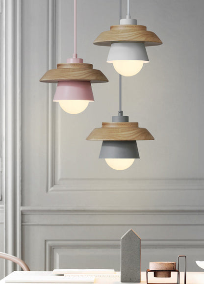 Esthetische scandinavische houten hanglamp