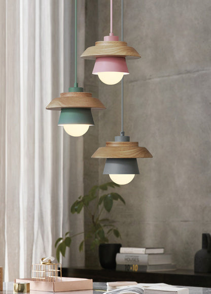 Esthetische scandinavische houten hanglamp