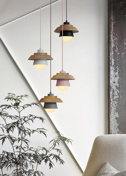 Esthetische scandinavische houten hanglamp