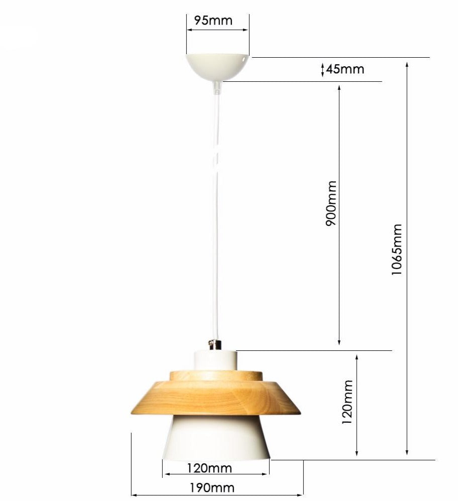 Esthetische scandinavische houten hanglamp