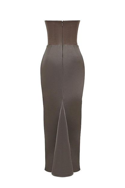 Ira - Elegante Strapless Avondjurk met Aansluitend Muiltje