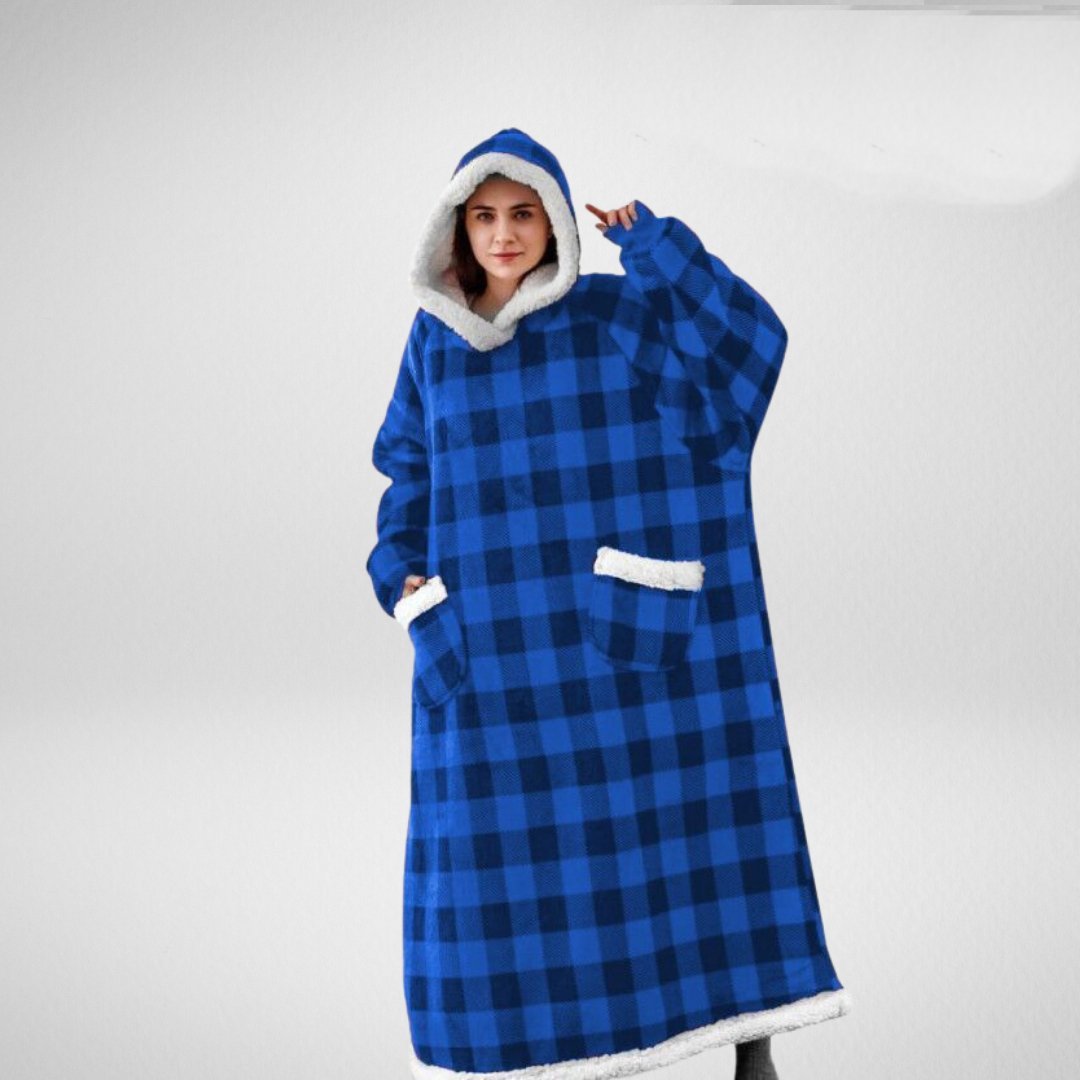 Oversized deken met capuchon en warme fleece voering