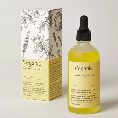 Veganic Haargroei Olie | 100% natuurlijk serum | Castor | Argan | Kokos