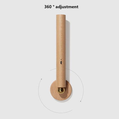 Magnetische 360 Nordic design houten wandlamp